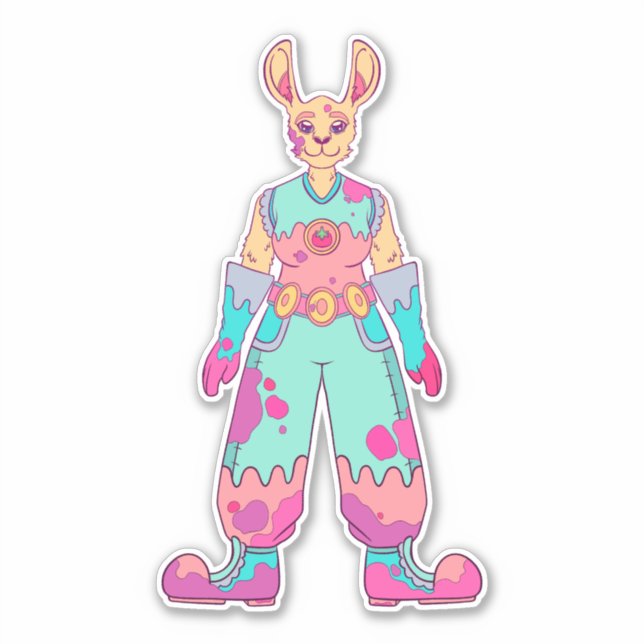 Summertime Rabbit Sticker (Front)