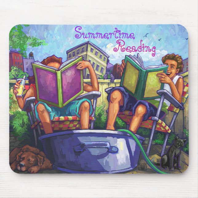 Summertime Reading Art Mouse Pad (Front)