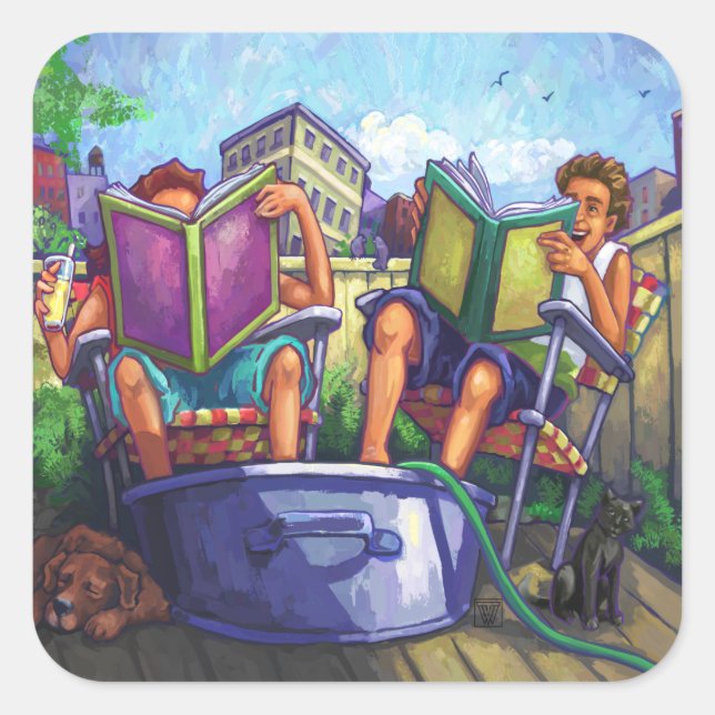 Summertime Reading Square Sticker (Front)