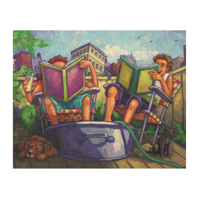 Summertime Reading Wood Wall Decor (Front)