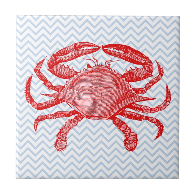 Summertime Seafood Crab Picnic Ceramic Tile (Front)