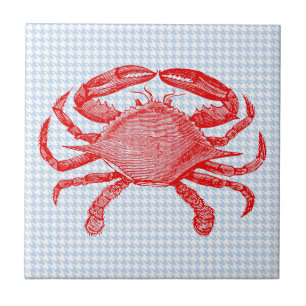 Summertime Seafood Crab Picnic Ceramic Tile