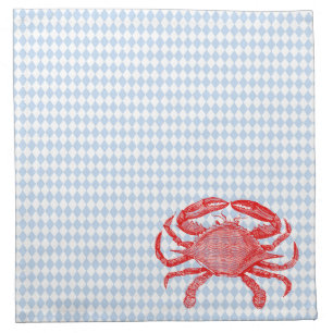 Summertime Seafood Crab Picnic Cloth Napkin