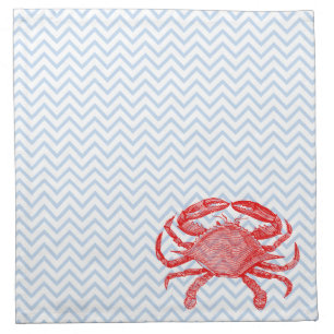 Summertime Seafood Crab Picnic Cloth Napkin