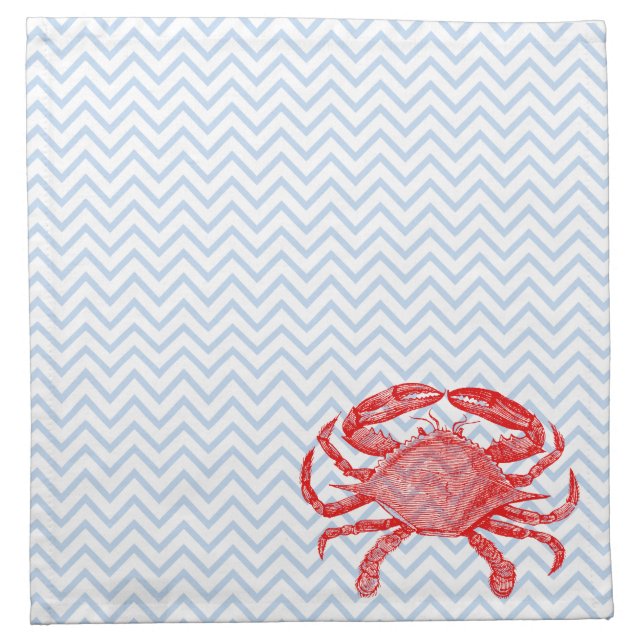 Summertime Seafood Crab Picnic Cloth Napkin (Front)