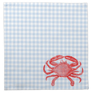 Summertime Seafood Crab Picnic Cloth Napkin