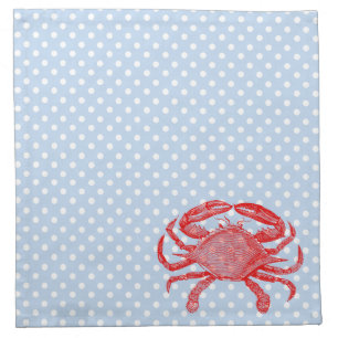 Summertime Seafood Crab Picnic Cloth Napkin