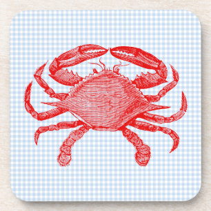 Summertime Seafood Crab Picnic Coasters