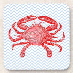Summertime Seafood Crab Picnic Coasters