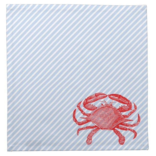 Summertime Seafood Crab Picnic Napkin (Front)
