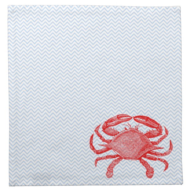 Summertime Seafood Crab Picnic Napkin (Front)
