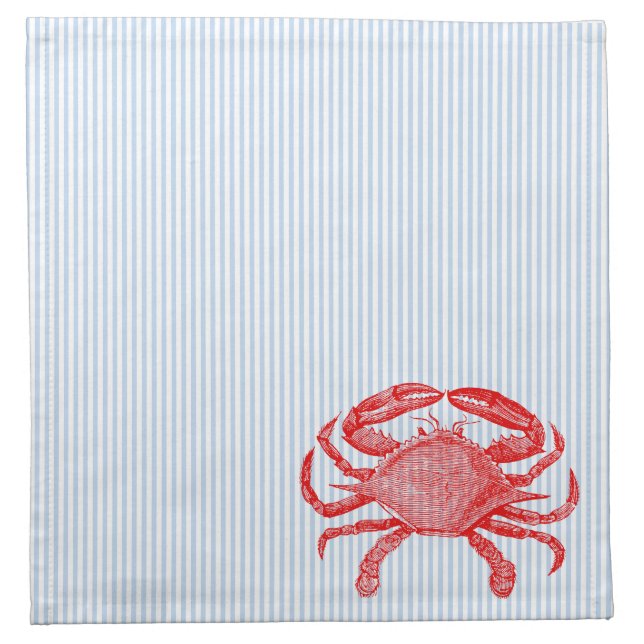 Summertime Seafood Crab Picnic Napkin (Front)