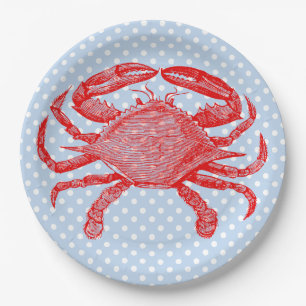 Summertime Seafood Crab Picnic Paper Plates