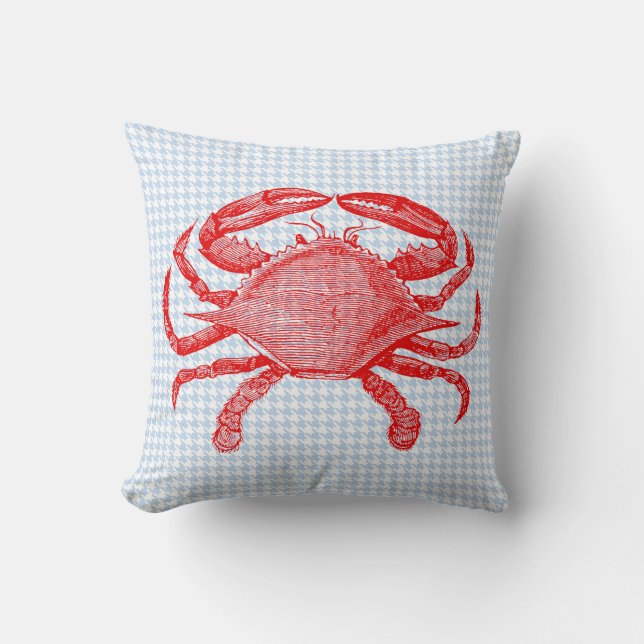 Summertime Seafood Crab Picnic Throw Pillow (Front)