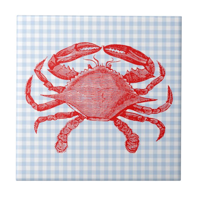 Summertime Seafood Crab Picnic Tile (Front)