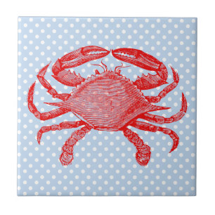 Summertime Seafood Crab Picnic Tile