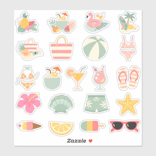 Summertime Splendor- Beach and Summer Inspired Sticker (Sheet)