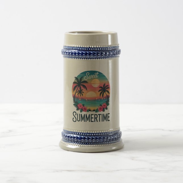Summertime Summer Trip Beach Beer Stein (Center)