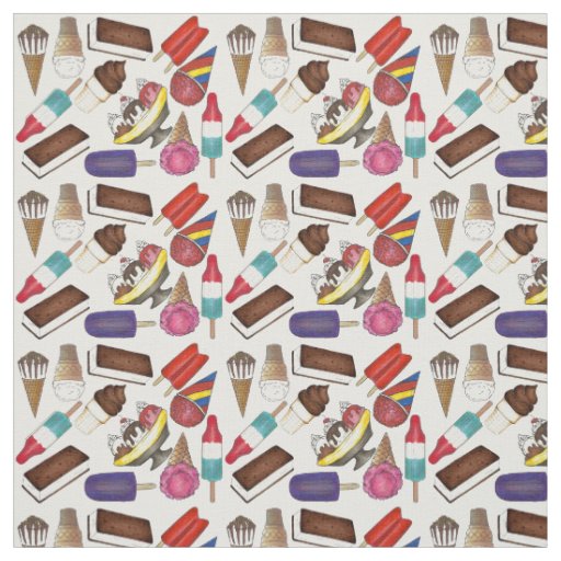 Summertime Treats Ice Cream and Popsicle Fabric