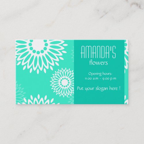 Summertime turquoise flowers Business Card