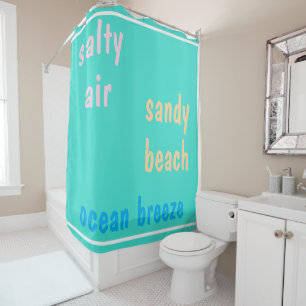 Summertime Turquoise Salty Air Shower Curtain