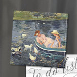 Summertime Two | Mary Cassatt Magnet<br><div class="desc">Summertime 2 (1894) by American impressionist artist Mary Cassatt. Original artwork is an oil painting on canvas depicting a portrait of a 2 women on a boat surrounded by ducks. 

Use the design tools to add custom text or personalize the image.</div>