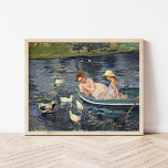Summertime Two | Mary Cassatt Poster<br><div class="desc">Summertime 2 (1894) by American impressionist artist Mary Cassatt. Original artwork is an oil painting on canvas depicting a portrait of a 2 women on a boat surrounded by ducks. 

Use the design tools to add custom text or personalize the image.</div>