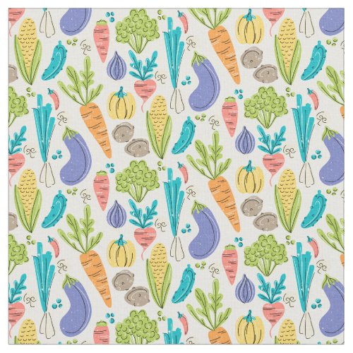 Summertime Vegetable Pattern Fabric
