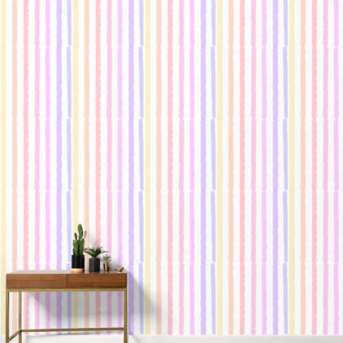 Summertime Vertical Watercolor Stripes Wallpaper