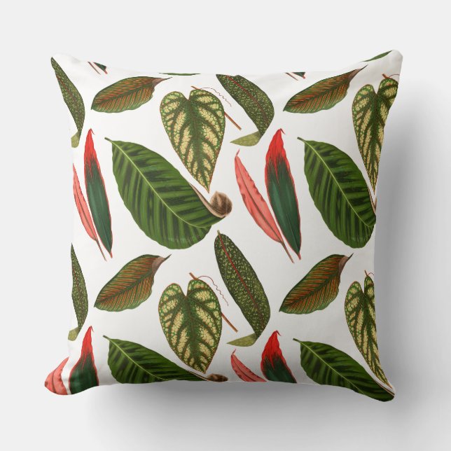 Summertime Vintage Floral Pattern Throw Pillow (Front)