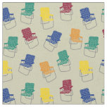 Summertime Vintage Folding Lawn Chairs Patterned Fabric