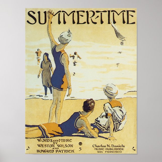 Summertime Vintage Songbook Cover Poster (Front)