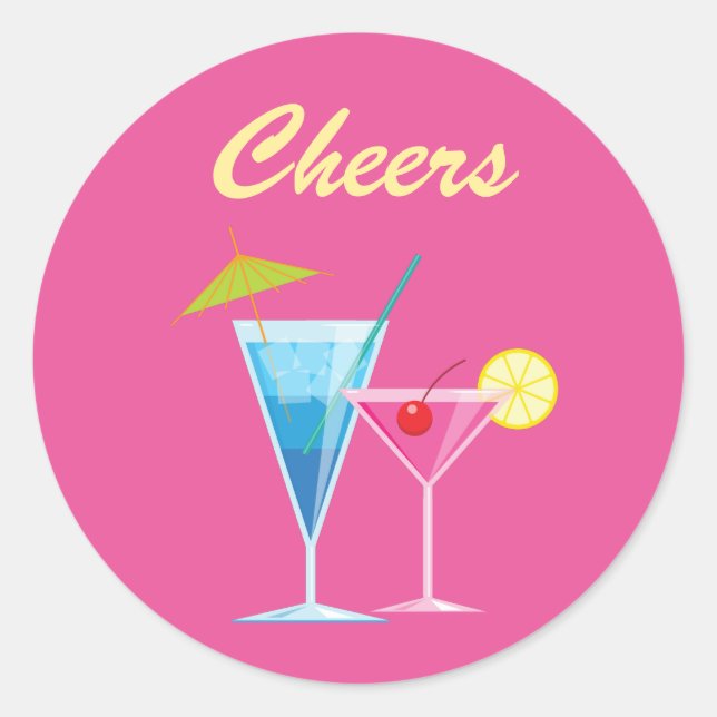 Summertime Wedding Cheers Sticker (Front)