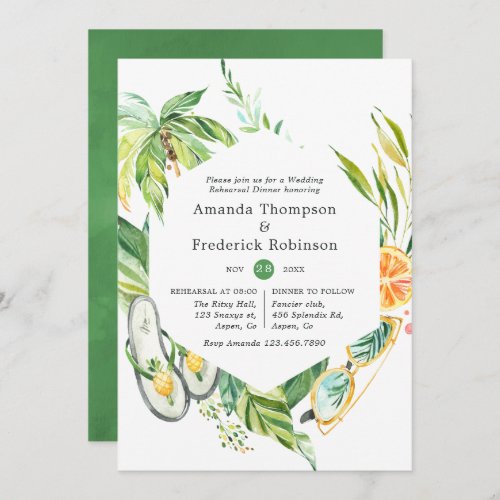 Summertime Wedding Rehearsal Dinner Invitation