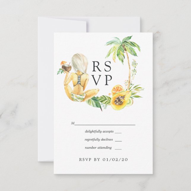 Summertime Wedding RSVP Card (Front)