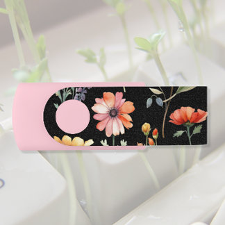 Summertime Wild Flowers Swivel Flash Drive