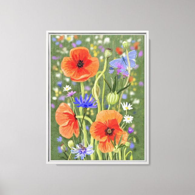 Summertime wildflowers & insects canvas print (Front)