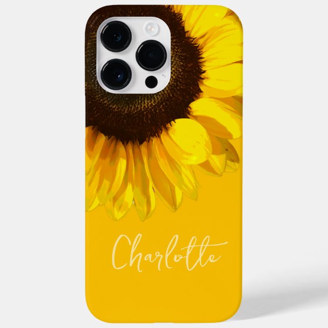 Summertime Yellow Sunflower Customizable Name   Case-Mate iPhone Case (Back)