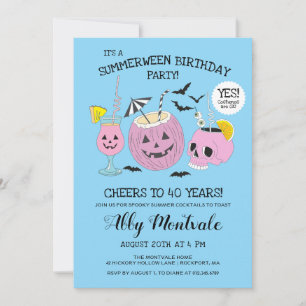 Summerween 40th Birthday Cocktail Party Invitation