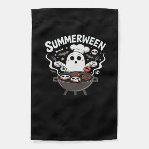 Summerween BBQ Funny Garden Flag