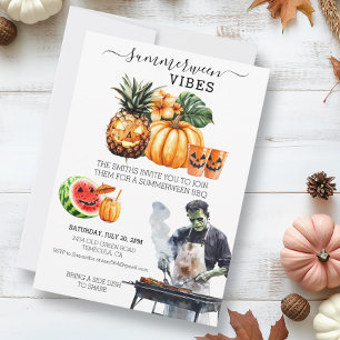 Summerween BBQ Party Summer Pool Party Invitation