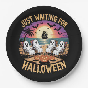 Summerween Beach Spooky Paper Plates