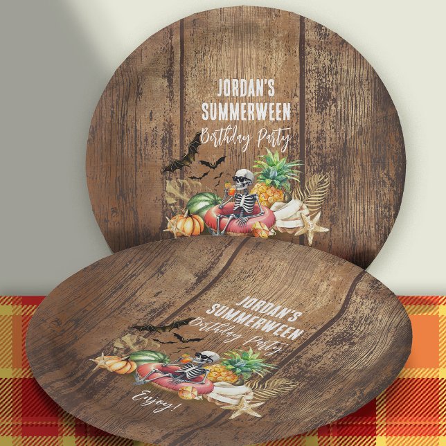 Summerween Birthday Party Paper Plates (Creator Uploaded)