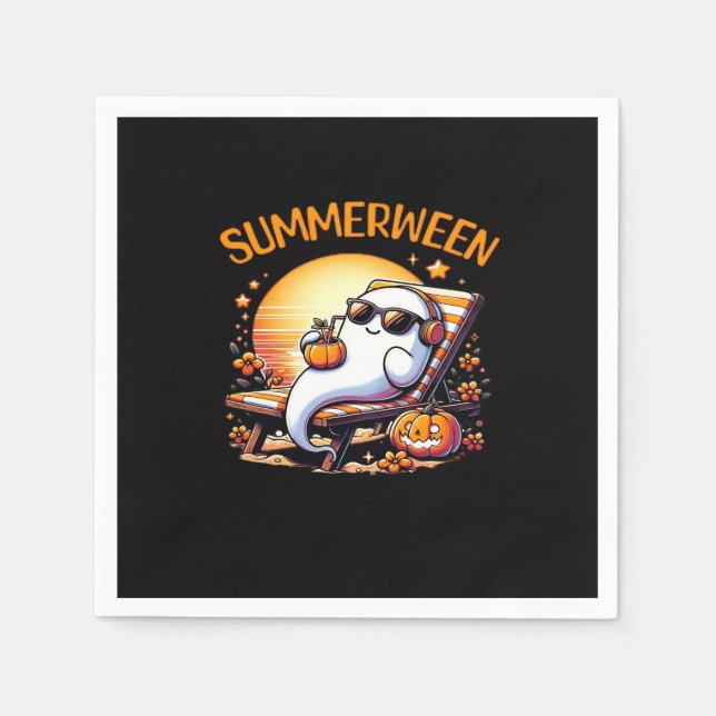 Summerween Cute Spooky Summer Napkins (Front)
