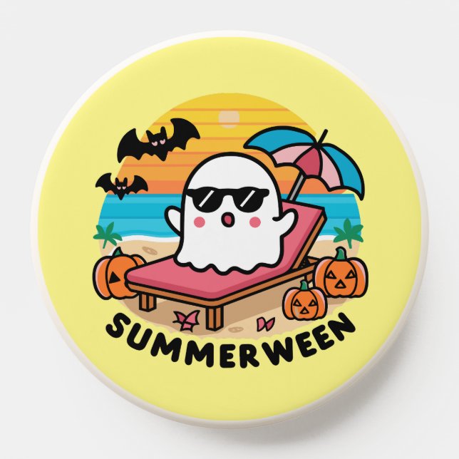 Summerween - ghost on sunbed PopSocket (Popsocket)