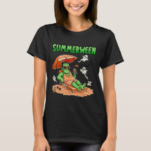 Summerween Halloween Hello Summer Frankenstein Boo T-Shirt
