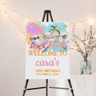 Summerween Halloween Pool Birthday Welcome Sign