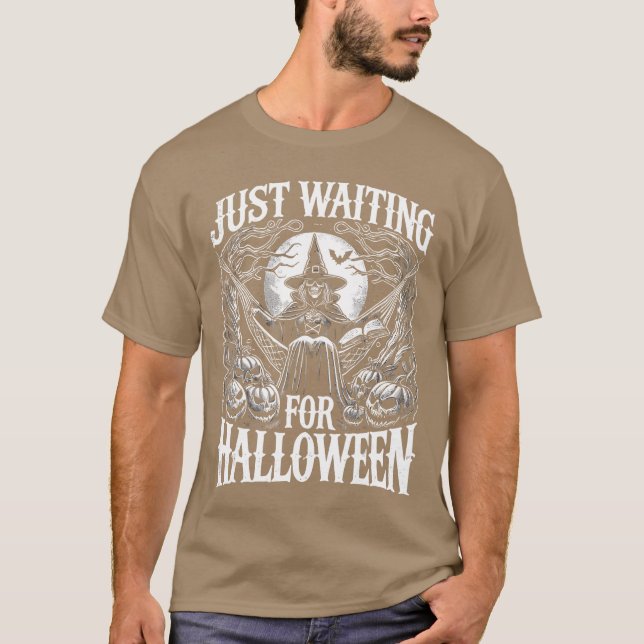 Summerween Halloween Summer Just Waiting For Hallo T-Shirt (Front)
