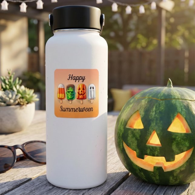 Summerween Halloween Summer Party Square Sticker (Creator Uploaded)