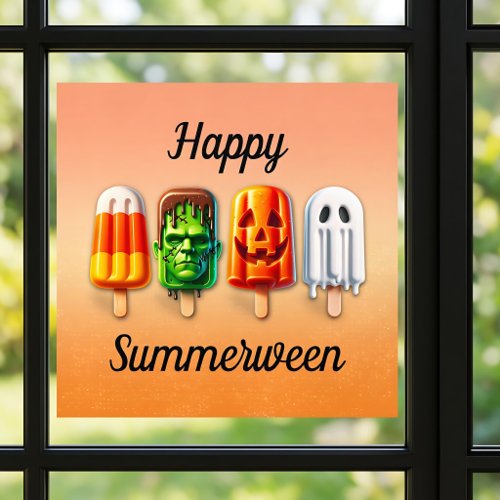 Summerween Halloween Summer Party Window Cling